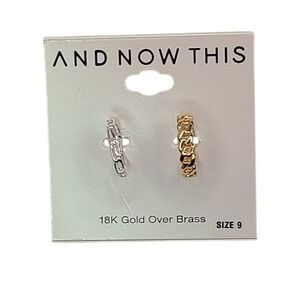 AND NOW THIS 18K Gold Over Brass Chain Ring Size 9